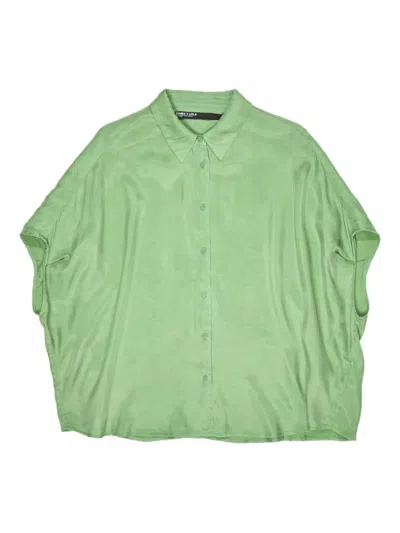 Bimba Y Lola Buttoned Cape Shirt In Green