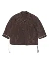 Bimba Y Lola Buttoned V-neck Shirt In Brown
