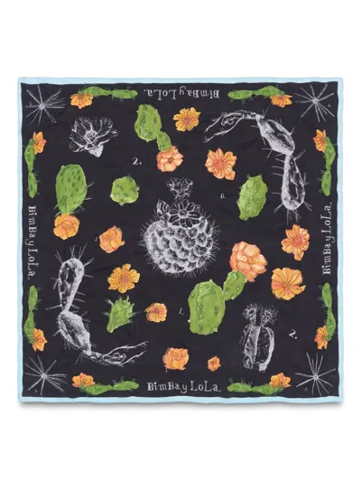 Bimba Y Lola Cactus-print Scarf In Multi