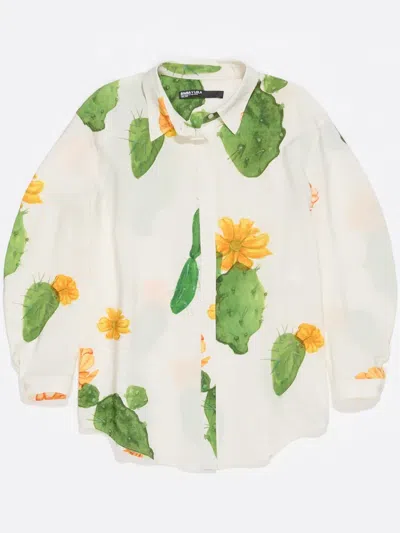 Bimba Y Lola Cactus-print Shirt In Green