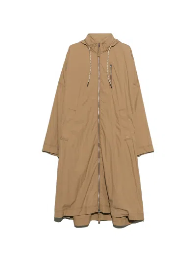 Bimba Y Lola Camel Fluid A-line Trench Coat In Multi