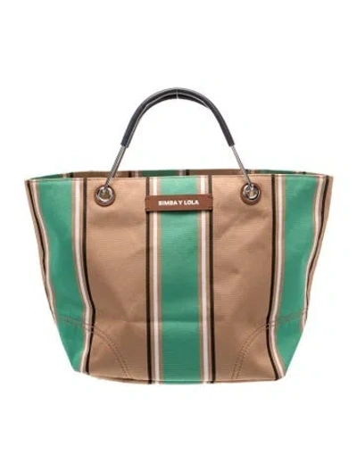 Pre-owned Bimba Y Lola Canvas Tote In Neutrals