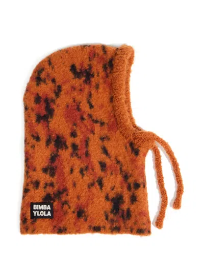 Bimba Y Lola Carmine Lynx Knit Balaclava In Orange