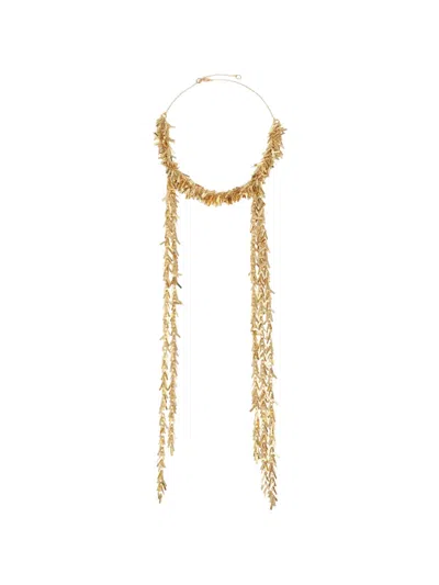 Bimba Y Lola Metal Chain Necklace With Fringe In Gold