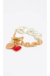 Bimba Y Lola Chain Heart Logo Bracelet In Gold