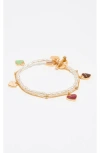 Bimba Y Lola Chain Heart Logo Double-layer Bracelet In Gold