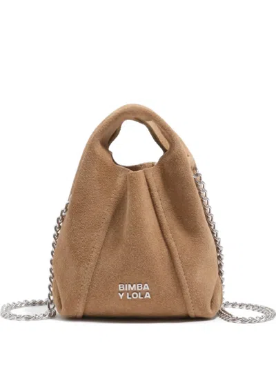 Bimba Y Lola Chain-link Mini Shoulder-bag In Brown