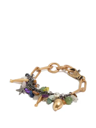 Bimba Y Lola Charm-detail Chain-link Bracelet In Gold