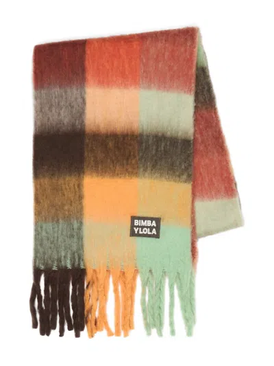 Bimba Y Lola Check Fringed Scarf In Multi