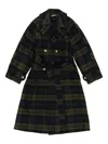 Bimba Y Lola Check-pattern Belted Coat In Green