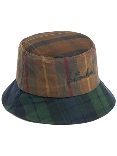 Bimba Y Lola Checked Cotton Bucket Hat In 蓝色