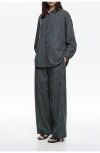 Bimba Y Lola Checked Elasticated Waist Trousers In Blue