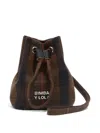 Bimba Y Lola Checked Makeup Bag In Brown