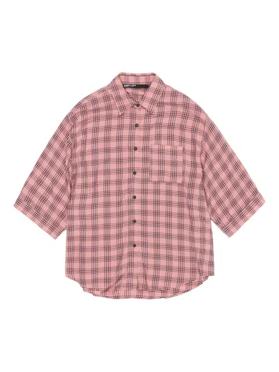 Bimba Y Lola Checked Pocket Shirt In Pink