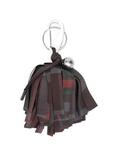Bimba Y Lola Checked Pompom Keyring In Multi