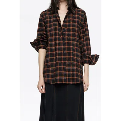 Bimba Y Lola Checked Textured Shirt In Black