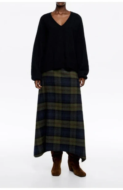 BIMBA Y LOLA BIMBA Y LOLA CHECKED WOOL A-LINE SKIRT