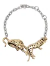 Bimba Y Lola Cheetah-pendant Necklace In Silver