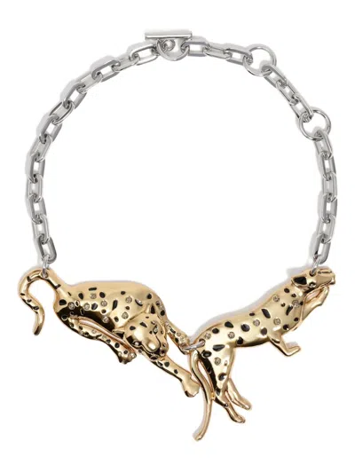 Bimba Y Lola Cheetah-pendant Necklace In Silver