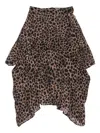 Bimba Y Lola Cheetah-print Asymmetric Midi Skirt In Brown