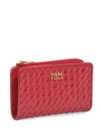 Bimba Y Lola Cherry Plaited Compact Purse In Red