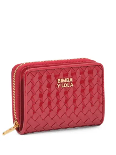 Bimba Y Lola Cherry Plaited Flap Purse In Red