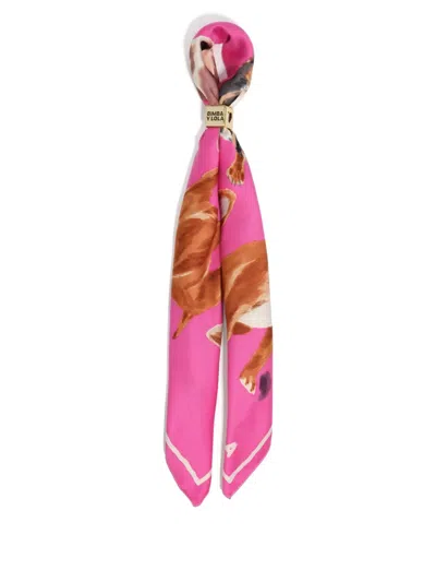 Bimba Y Lola Chihuahua-print Branded Charm Bag In Pink