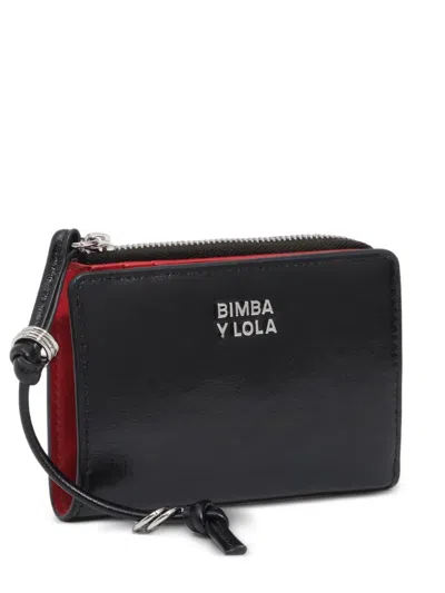Bimba Y Lola Compact Black Leather Wallet