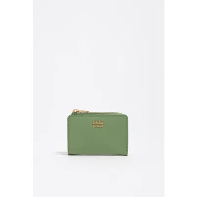 Bimba Y Lola Compact Nylon Wallet In Green