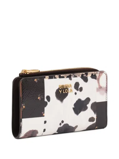 Bimba Y Lola Compact Patchwork Chocolate Wallet In Brown