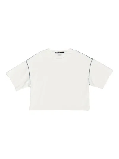 Bimba Y Lola Contrast-stitch T-shirt In White