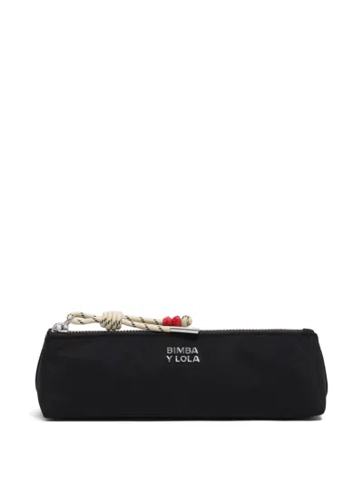 Bimba Y Lola Cord-detail Make Up Bag In Black