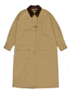 Bimba Y Lola Corduroy-collar Toggle-fastening Trench Coat In Brown