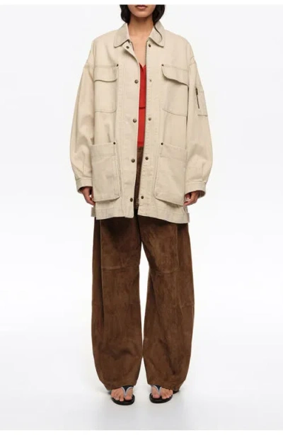 Bimba Y Lola Cotton Multi-pocket Jacket In Neutral