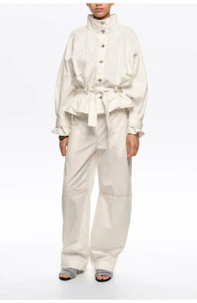 Bimba Y Lola Cotton Oversize Jacket In Neutral
