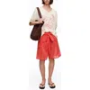 Bimba Y Lola Cotton Pleated Bermuda Shorts With Lace Trim In Multi
