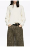 Bimba Y Lola Open-knit Wool Sweater In White