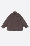 Bimba Y Lola Cotton/wool Mandarin Collar Shirt In Brown