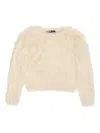 Bimba Y Lola Crew-neck Long-sleeve Sweater In White