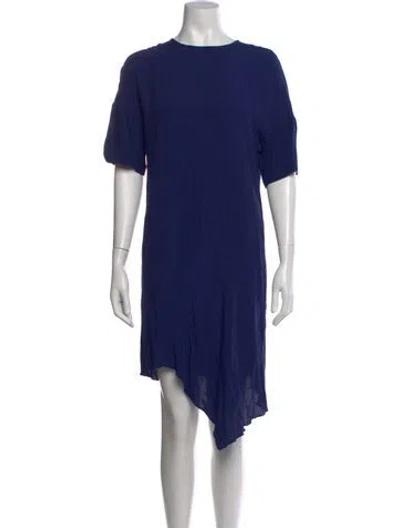 Pre-owned Bimba Y Lola Crew Neck Mini Dress In Blue