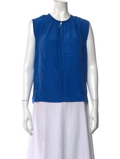 Pre-owned Bimba Y Lola Crew Neck Sleeveless Top In Blue