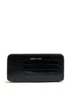 BIMBA Y LOLA CROC-EFFECT LEATHER WALLET