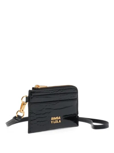 Bimba Y Lola Croc-effect Card Holder In Black