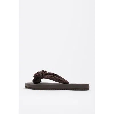 Bimba Y Lola Crochet Flower Flip-flop In Black