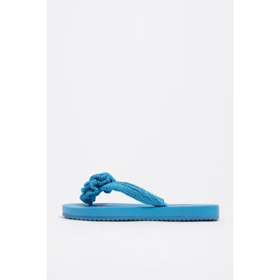 Bimba Y Lola Crochet Flower Flip-flop In Blue