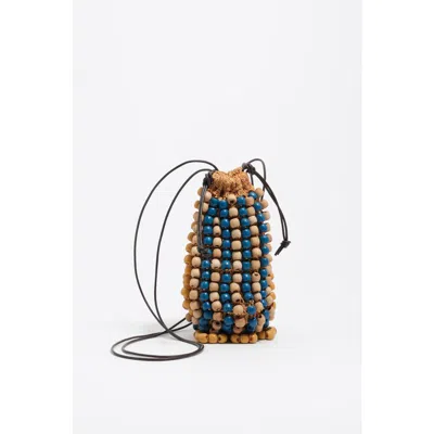 Bimba Y Lola Mini Bead-embellished Crochet Bucket Bag In Multi