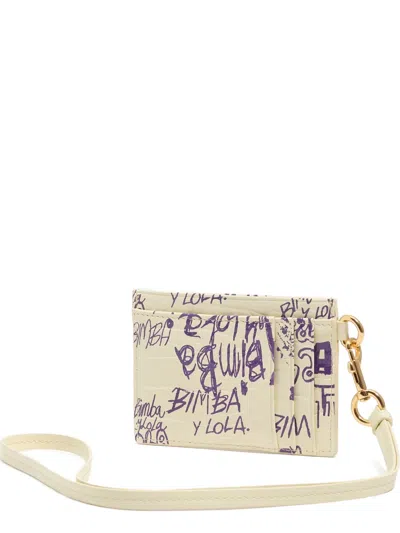 Bimba Y Lola Croco-effect Card Holder In Neutral