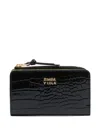 Bimba Y Lola Crocodile-effect Zip-around Wallet In Black