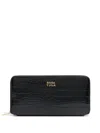 Bimba Y Lola Crocodile-effect Zip-around Wallet In Black