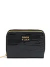 Bimba Y Lola Crocodile-effect Zip-around Wallet In Black